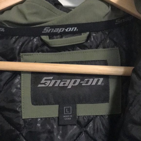 NWOT Men’s SNAP-ON Tools Workwear Jacket - polyester- olive green- Large - Picture 4 of 10